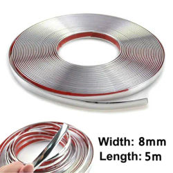 8mm * 5m Chrome Car Styling Moulding Strip Trim esterno Car Chrome Body Strip paraurti Auto Door