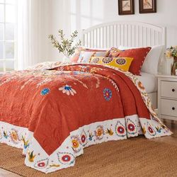 Topanga Cotton-Rich Bedspread Set by Barefoot Bungalow in Multi (Size 3PC QUEEN)