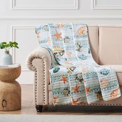 Kona Quilted Throw Blanket by Greenland Home Fashions in Ocean