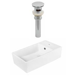 19-in. W Above Counter White Vessel Set For 1 Hole Center Faucet - American Imaginations AI-14887