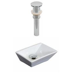 12-in. W Above Counter White Vessel Set For Wall Mount Drilling - American Imaginations AI-14900