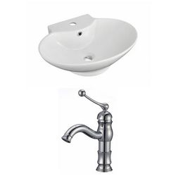 22.75-in. W Wall Mount White Vessel Set For 1 Hole Center Faucet - American Imaginations AI-15146