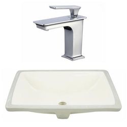 20.75-in. W CSA Rectangle Undermount Sink Set In Biscuit - Chrome Hardware - American Imaginations AI-23087