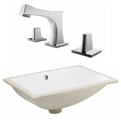 20.75-in. W CSA Rectangle Undermount Sink Set In White - Chrome Hardware - American Imaginations AI-23092