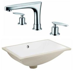 20.75-in. W CSA Rectangle Undermount Sink Set In White - Chrome Hardware - American Imaginations AI-23097