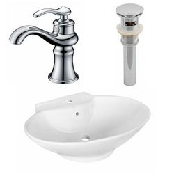 22.75-in. W Above Counter White Vessel Set For 1 Hole Center Faucet - American Imaginations AI-26326