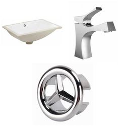 18.25-in. W CUPC Rectangle Undermount Sink Set In White - Chrome Hardware - American Imaginations AI-26783