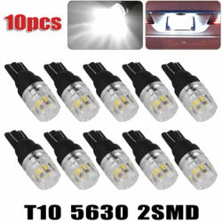 10Pcs lampadine per auto bianco T10 2SMD LED ad alta potenza Dome Map lampadine per licenza W5W 168