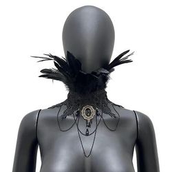 Retrò Vintage Punk Gotico Collana Collare di piume Strega malefico Costume Per donna Fantasia Stile Steampunk Notte di Valpurga Mascherata Festa / Sera Adulti Accessori per il Collo