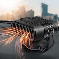2 in 1 riscaldatore per auto 12v / 24v ventilatore di raffreddamento elettrico portatile asciugatrice elettrica parabrezza sbrinatore sbrinatore fan ornamenti per auto