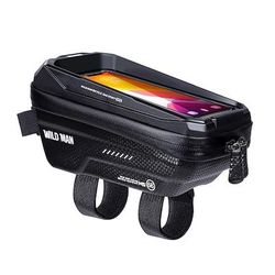 WILD MAN 1.2 L Marsupio triangolare da telaio bici Schermo touch Riflessivo Ompermeabile Borsa da bici pelle sintetica TPU EVA Marsupio da bici Borsa da bici Ciclismo Attività all'aperto