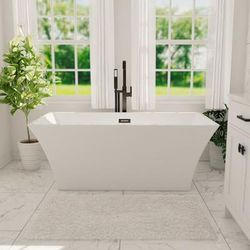Randolph Morris Dax 66 Inch Acrylic Double Ended Freestanding Tub and Faucet Package RMA320-MB-PKG