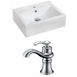 20.25-in. W Wall Mount White Vessel Set For 1 Hole Center Faucet - American Imaginations AI-15078
