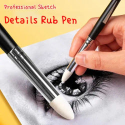 Borence 2pc Professional sketch detail scrubbing pen eraser fine art special high-gloss paper