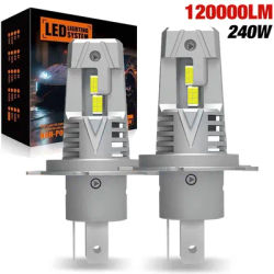 120000LM H4 lampadine per fari a LED Canbus H4 lampadina 3570 CSP luce per Auto 240W Turbo Led