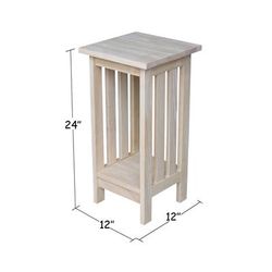 "24" Mission Plant Stand - Whitewood 3071"