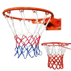 High Quality Durable Standard Size Nylon Thread Sports Basketball Hoop Mesh Net Backboard Rim Ball Pum 12 Hooks Net