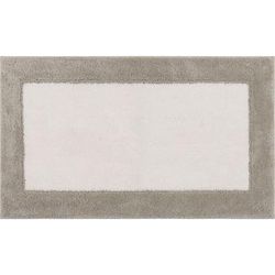 Wide Width Counterpoint Bath Rug by Mohawk Home in Flint White (Size 17" W 24" L)