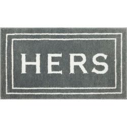 Wide Width Hers Bath Rug by Mohawk Home in Pewter (Size 17" W 24" L)