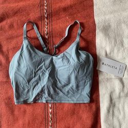 Athleta Tops | Athleta Elation Strappy Longline Bra | Color: Blue | Size: S