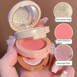 3 In 1 Matte Highlighter Blush Palette Pearly Blush Eyeshadow Face Cosmetics Palette per il trucco