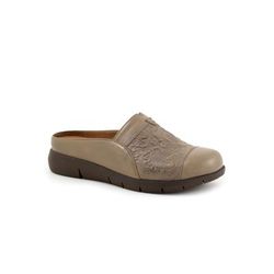Wide Width Women's San Marcos Tooling Clog by SoftWalk in Stone (Size 10 W)
