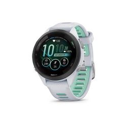 Garmin Forerunner 265S Watch Black Bezel w/ Whitestone Case and Whitestone/Neo Tropic Silicone Band 010-02810-04