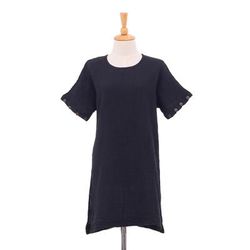 Out of Office in Black,'Double Cotton Gauze Tunic'