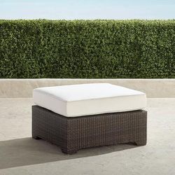 Palermo Ottoman in Bronze Wicker - Quick Dry, Peacock - Frontgate