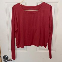 Athleta Tops | Athleta Cropped Long Sleeve | Color: Red | Size: M