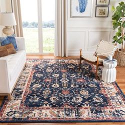 SAFAVIEH Charleston Vintage Oriental Navy/Ivory Rug