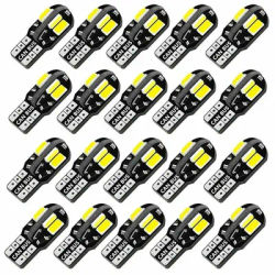 Lampadine per interni Auto a LED da 20 pezzi W5W 8SMD 5730 T10 lampadine per Auto con luce di