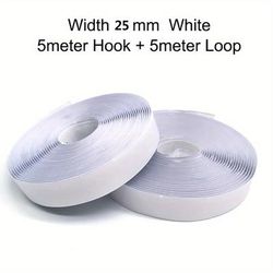 TEMU 1roll Hook And Loop 5 Meters Nylon Adhesive Hook And Loop Strong Self-adhesive Sticky Buckle Mother-in-law Stickers Screen Window Door Curtain Double-sided Adhesive