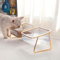 TEMU Transparent Bowl With For Easy Feeding And Hydration - Supplies For Cats