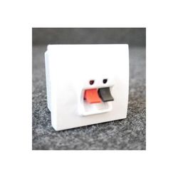 Prise haut-parleur 1 sortie blanc polaire 2 bornes à ressorts mécanisme 45x45mm sans support ni