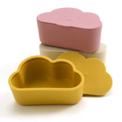 Scatola per Snack per bambini in Silicone scatola per alimenti in Silicone tinta unita per bambini