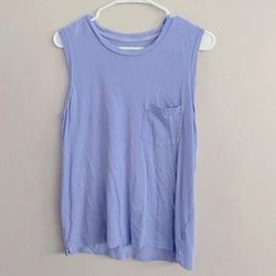 J. Crew Tops | J Crew Baby Blue Muscle Tank With Pocket | Color: Blue | Size: S