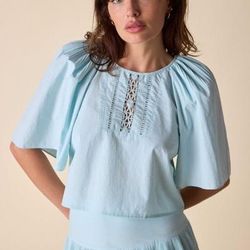 Anthropologie Tops | Antropologie St. Roche Mint Top | Color: Blue | Size: Various