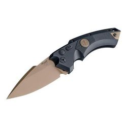 Hogue EX-A05 3.5in Sig Emperor Scorpion Automatic Folding Knife Spear Point Blade FDE PVD Finish Black Aluminum/G10 Frame 36530