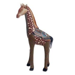 Vibrant Giraffe,'Handmade Polymer Clay Giraffe Sculpture (7.5 Inch)'