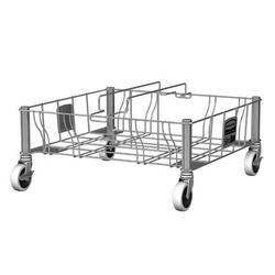 Rubbermaid 1956191 Square Metal Trash Can Dolly w/ Flat Center & 200 lb Capacity, Double, Stainless Steel