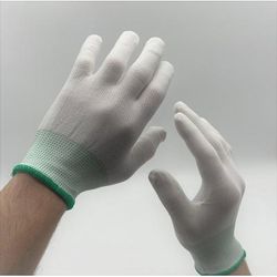Jaspertronics™ Anti-Static Gloves - One Size Fits All, White - Single Pair