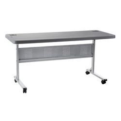 National Public Seating BPFT-2460-20 Desk Height Training Table w/ 1 3/4" Top, 24"W x 60"L, Charcoal Slate, White