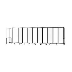 National Public Seating RDB6-11CA 256"L Portable Room Divider w/ 11 Clear Acrylic Panels & Black Frame - 6'H