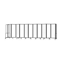 National Public Seating RDB6-11CA 256"L Portable Room Divider w/ 11 Clear Acrylic Panels & Black Frame - 6'H