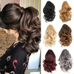 14 Inch Natural Looking Curly Wavy Ponytail Extensions Fluffy Claw Clip In Ponytail Extensions For Women Girls Hair Clips Hair Accessories