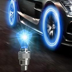 Ol2- Car Hub Valve Core Running Horse Light Wind Fire Wheel Breathing Light Motorcycle Tire Valve Valve Explosion Proof, Sun Protection, Waterproof, Red Blue Color