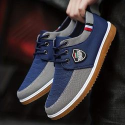 2023 Men's New Canvas Shoes, Breathable Non-slip Lace-up Skate Shoes For Outdoor, Spring And Autumn
