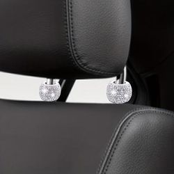 TEMU 1pc Car Headrest Decoration Ring Rhinestone Car Interior Supplies Car Headrest Decoration Ring For Women