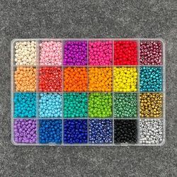 20000pcs 2/3/4mm 24 Multicolor Assorted Set, Glass Seed Beads Small Craft Beads For Jewelry Making Diy Bracelet Necklace Ring And Other Decors Handmade Craft Supplies